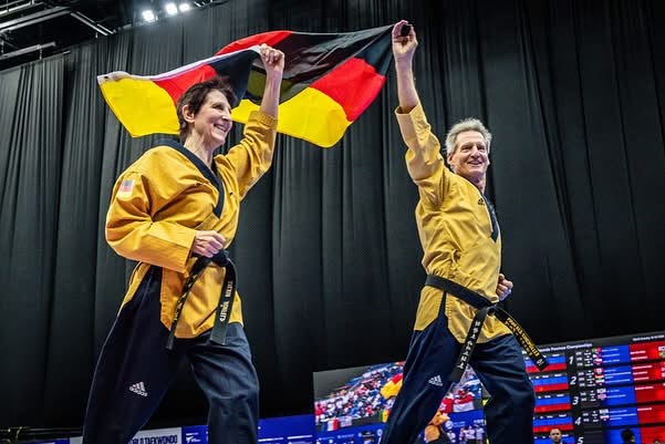 Pair Mixed Over 60 Category at the Hong Kong 2024 World Taekwondo Poomsae Championships! 🥇🥈🥉